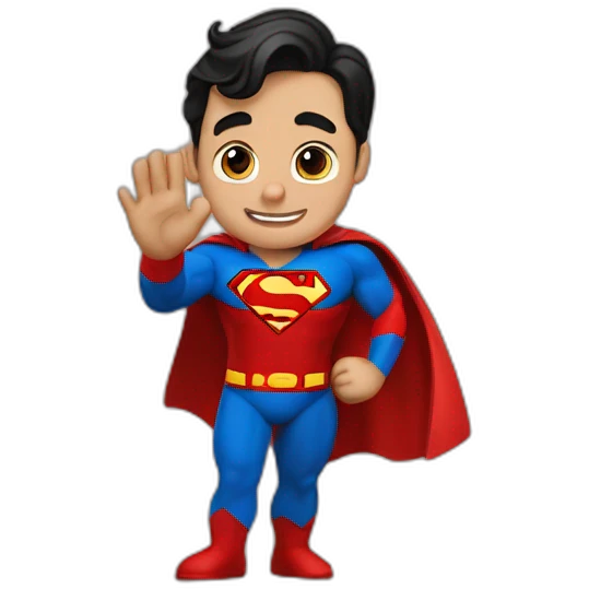Superman waving goodbye emoji