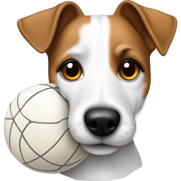 Jack Russel terrier with a ball emoji