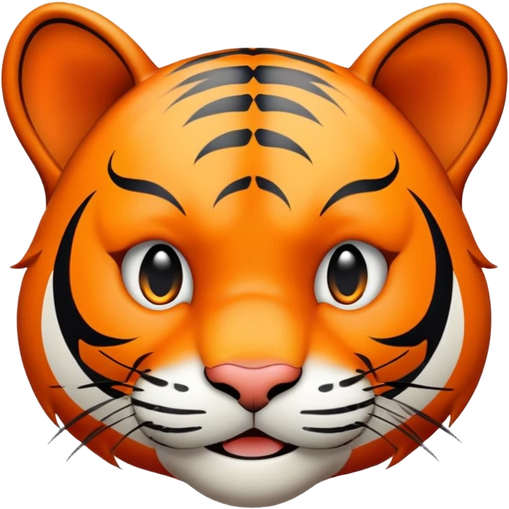 trolling tiger face with mischievous grin for Twitch emote emoji
