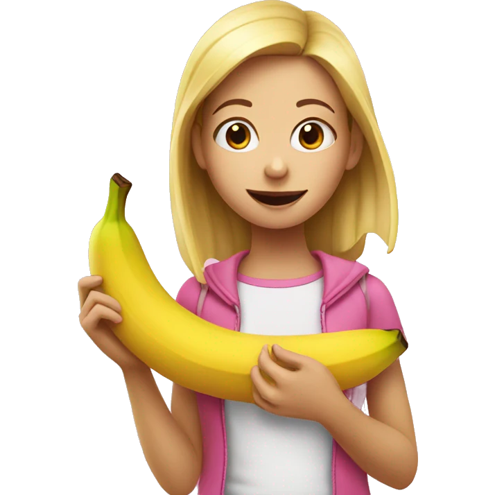 girl eating pink banana  emoji