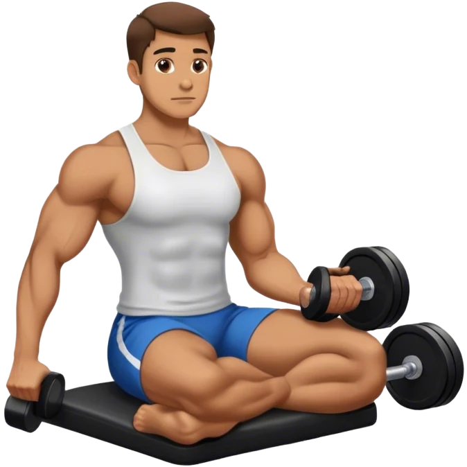 man seated weighted wrist curl emoji