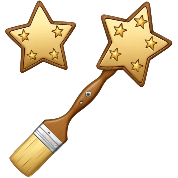 a painting brush with shiny stars emoji