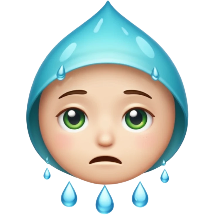 worried WhatsApp emoji face with a drop of water falling down its face emoji