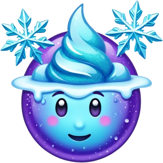 glitter flocus ice cian and purple emoji