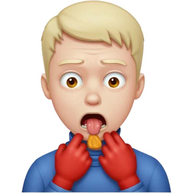 a man choking himself  emoji