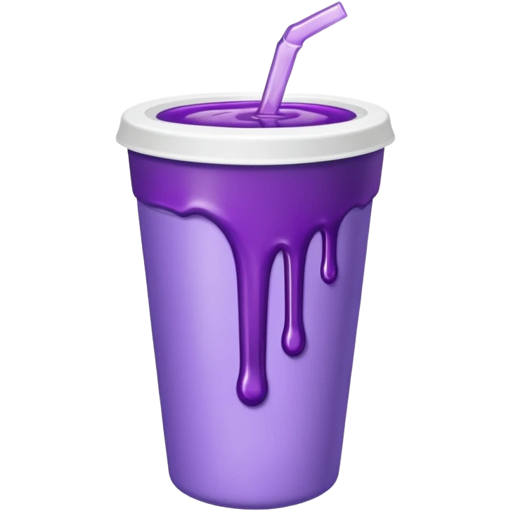 sytrofoam cup with a thick purple liquid dripping emoji