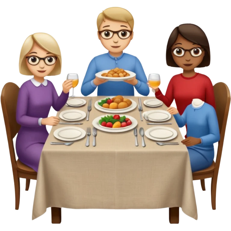 set table for shared dining with people emoji