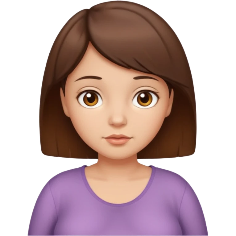 a girl with brown eyes, brown short hair pregnant emoji