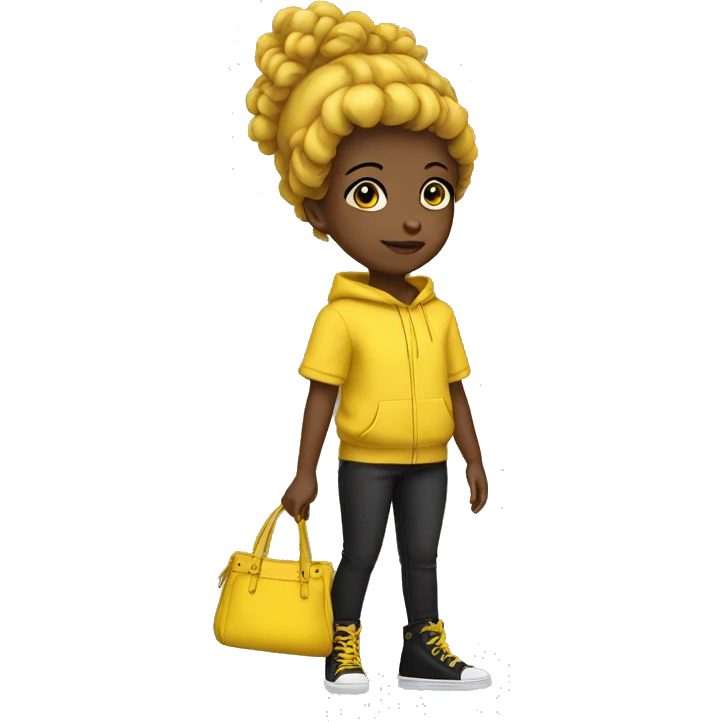 Chick black with shoes yellow emoji