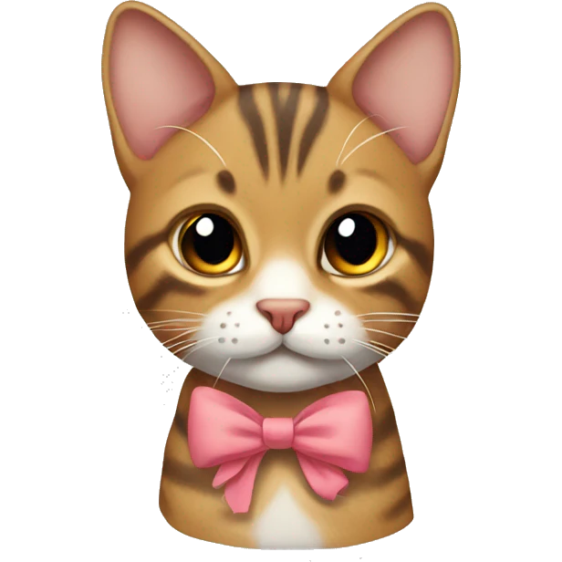 tabby cat with bow emoji