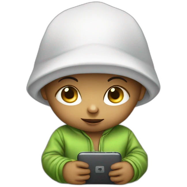 pro hacker baby using smartphone emoji