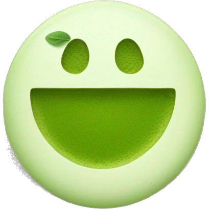 Smiley face holding matcha emoji