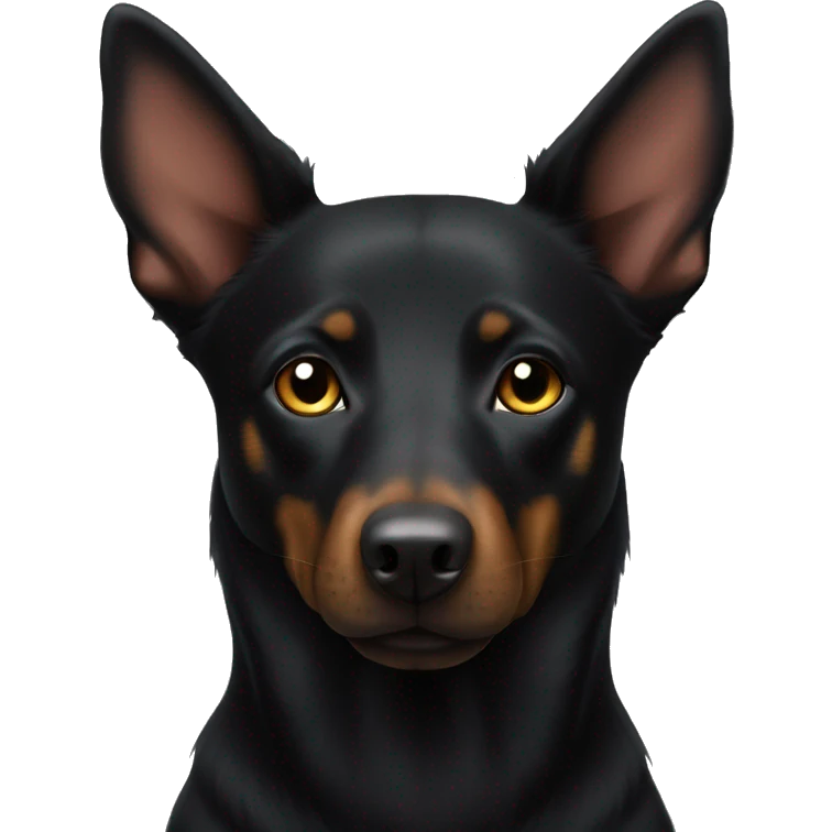Black australian kelpie dog big far emoji