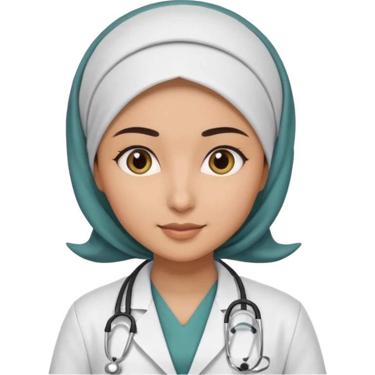 hijab woman doctor, half body emoji