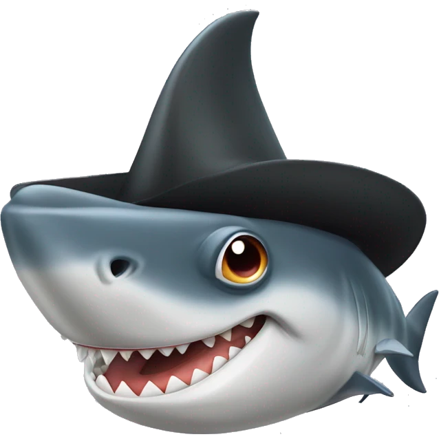 Tiburón con sombrero de copa emoji