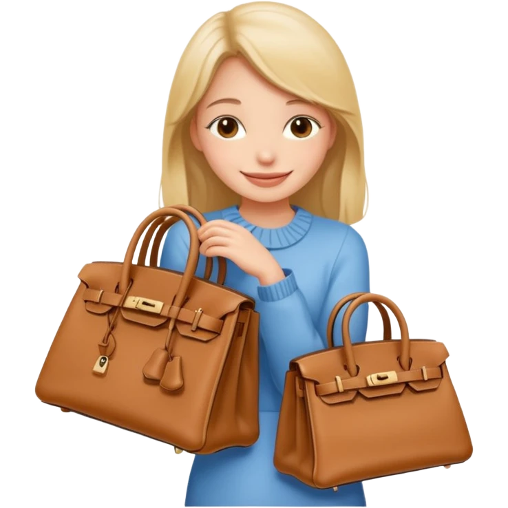 Girl hugging a birking emoji