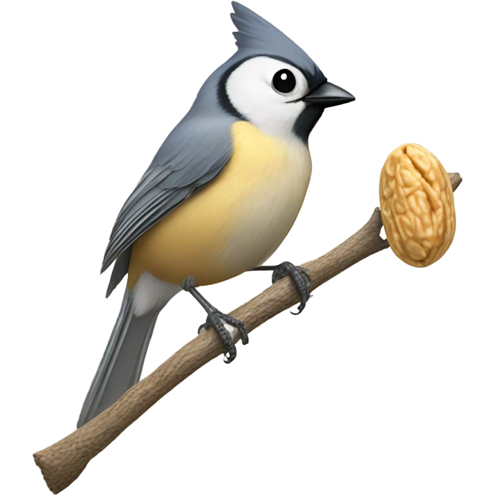 Titmouse eating peanut  emoji