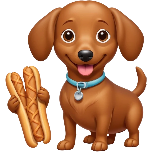 A cute weenie dog with some churros emoji