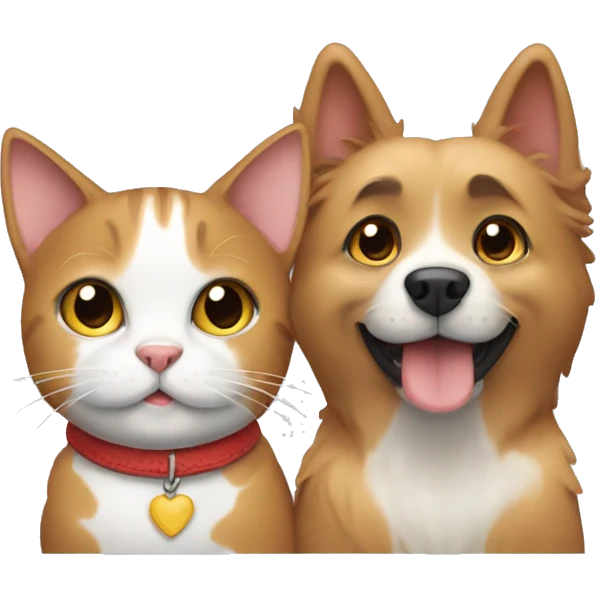 a dog and a cat in love emoji