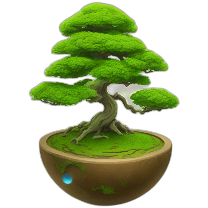 planet with a bonsai tree emoji
