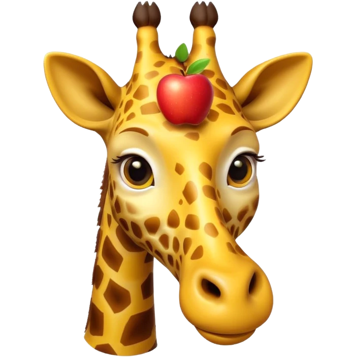 3D emoji of a giraffe head with neck, rounded and playful, Apple emoji style emoji