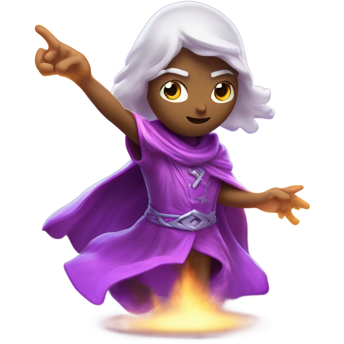 A concentrated beam of glowing purple magical energy, swirling with arcane symbols, shooting forward and bursting with sparks on impact. emoji