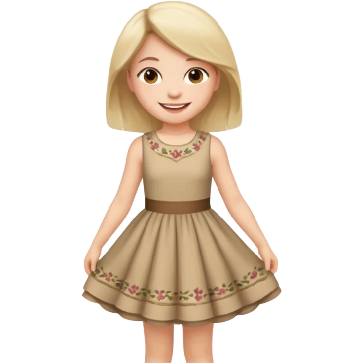Girl curtying with dress emoji