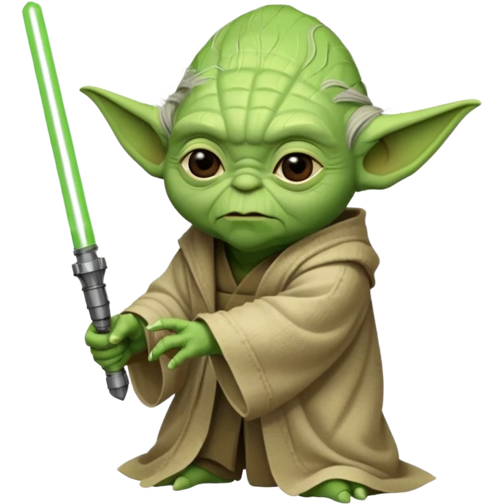 star wars master yoda with green lightsaber emoji