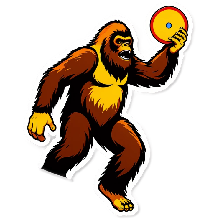 Sasquatch throwing a disc emoji