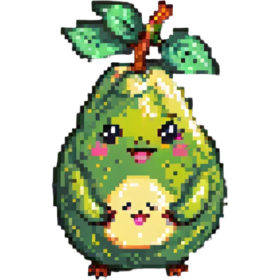 happy pear with rosy cheeks emoji