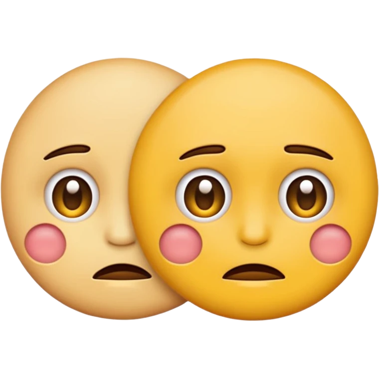 two  round faced emojis not happy stuck together emoji