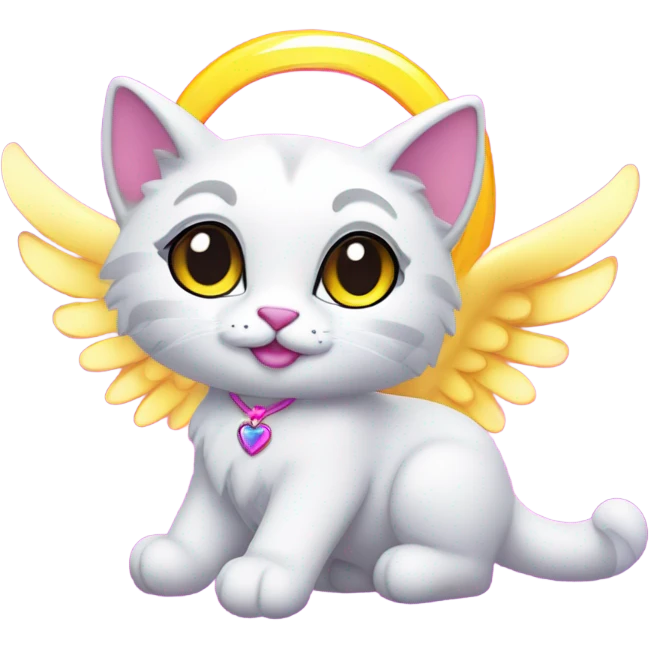 Lisa frank angel cat  emoji