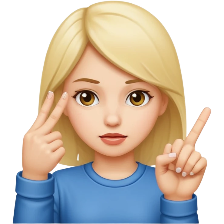 girl sticking out the middle finger emoji
