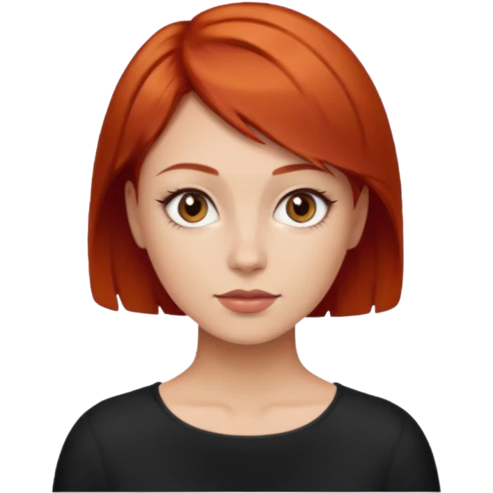 women with very short red hair and brown eyes emoji
