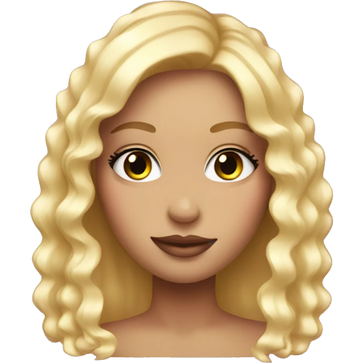 blonde girl with pink sparkles and big lashes emoji