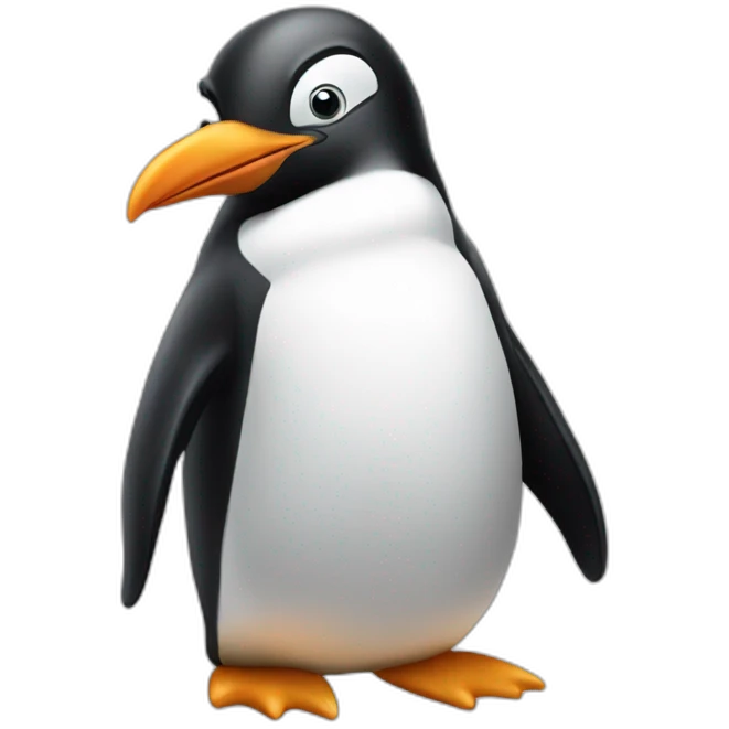 Crazy penguin studing emoji
