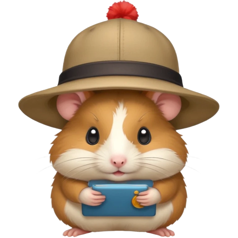 A hamster with a hat emoji