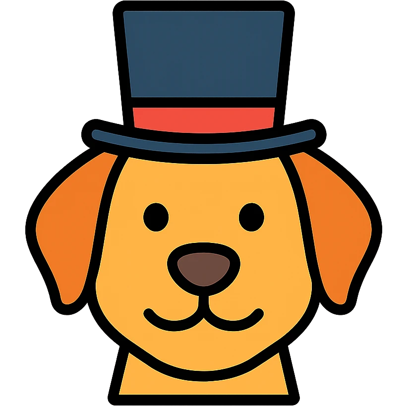 dog with a tophat emoji