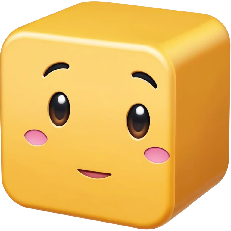 A yellow box with cute kirby eyes emoji