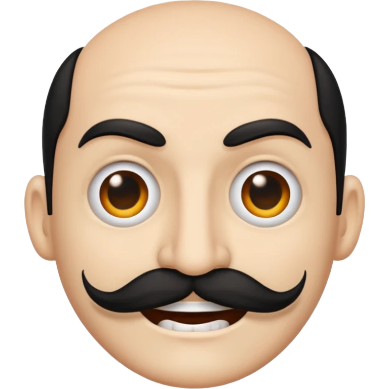 Create a Chinese smile emoji. Use the regular smile emoji and update its looks accordingly. the smile should contain an evil smile with a long Chinese like mustache emoji