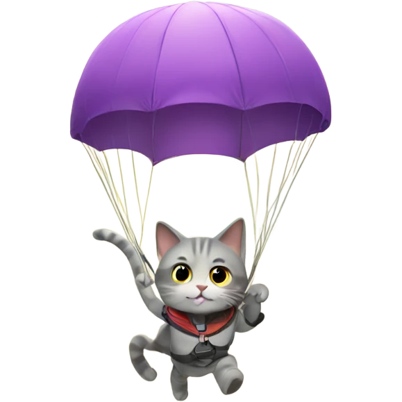 Cat with parachute  emoji