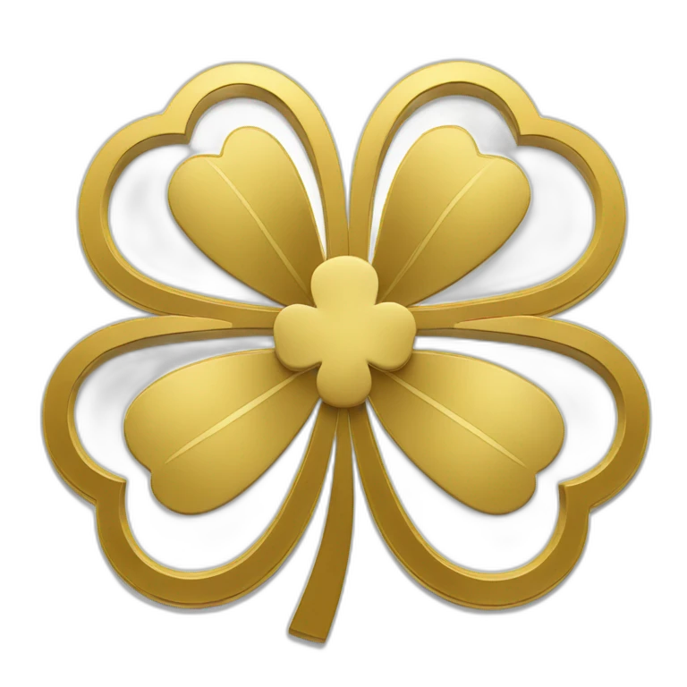 gold outline-five-leaf-clover emoji