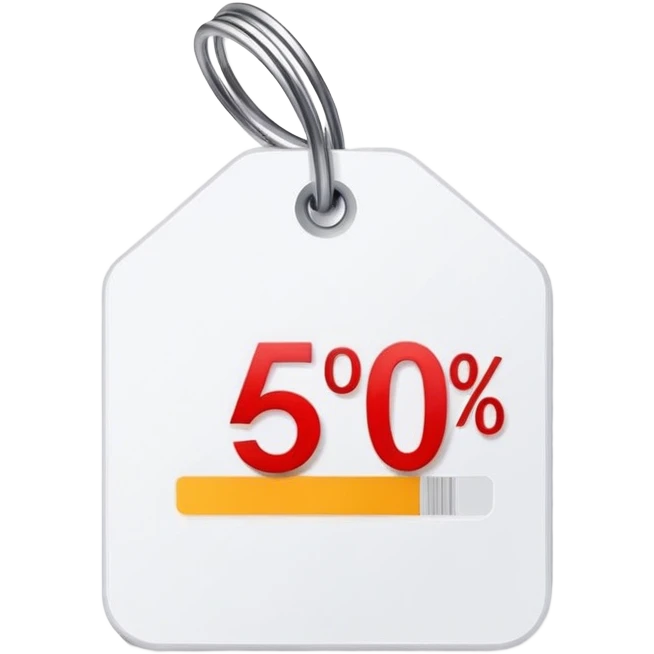 price tag with percentage sign emoji