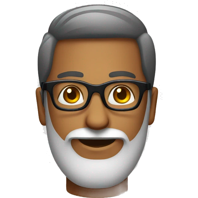 Indian guy with square glasses beard emoji