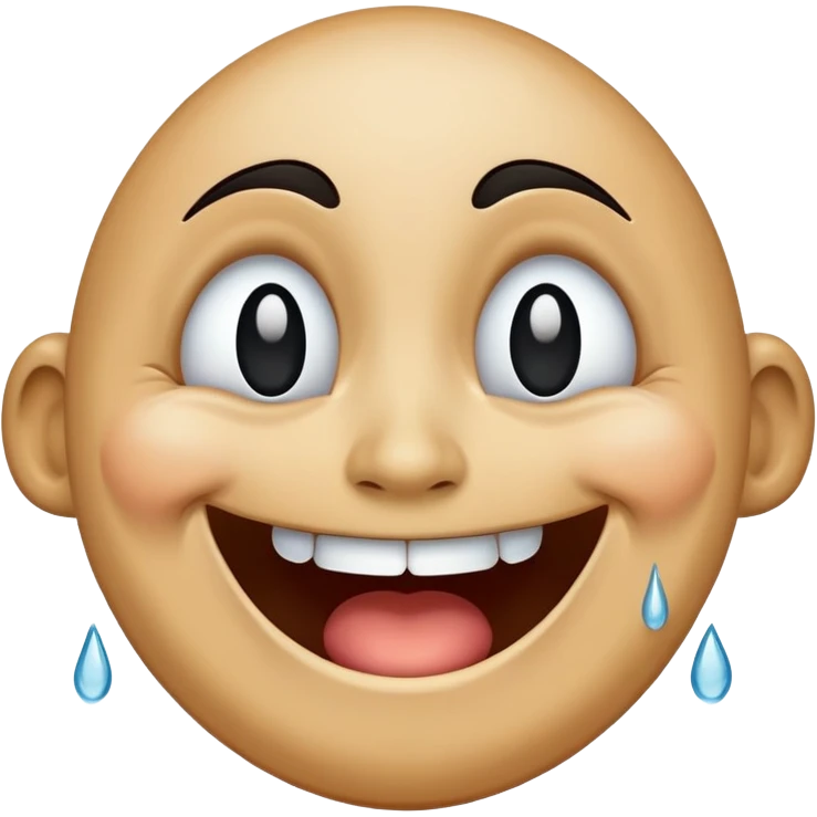 Laughing face with tears, except the eyes are completely hollowed out & black emoji
