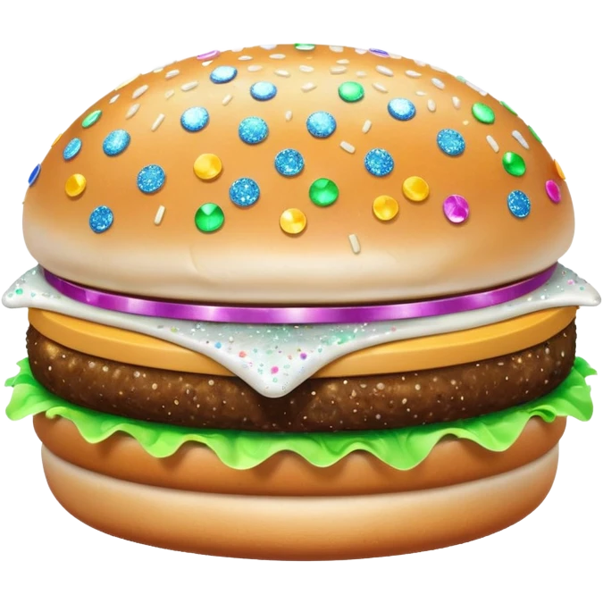 glitter white hamburguer emoji