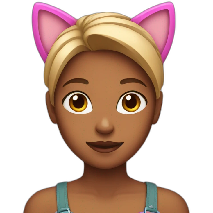 A girl with cat ears emoji