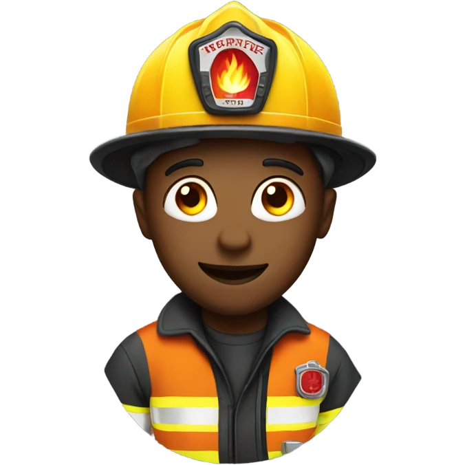 Firefighter with fire emoji
