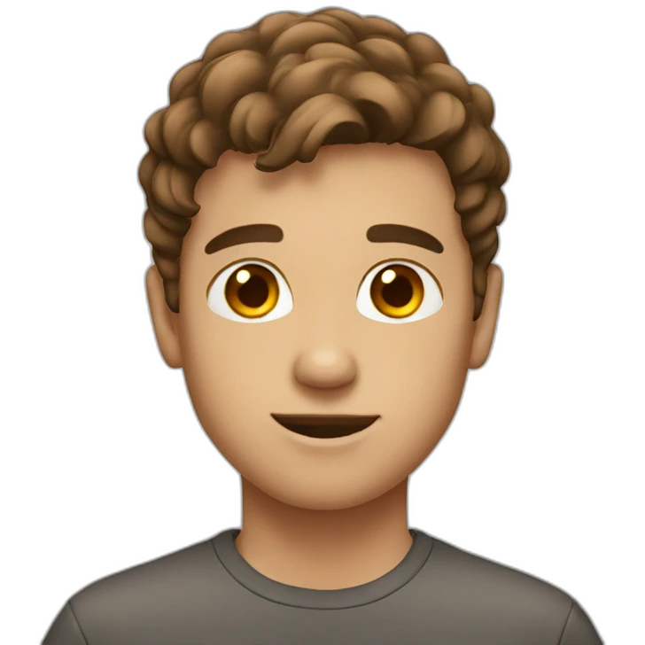 Young man brown hair emoji