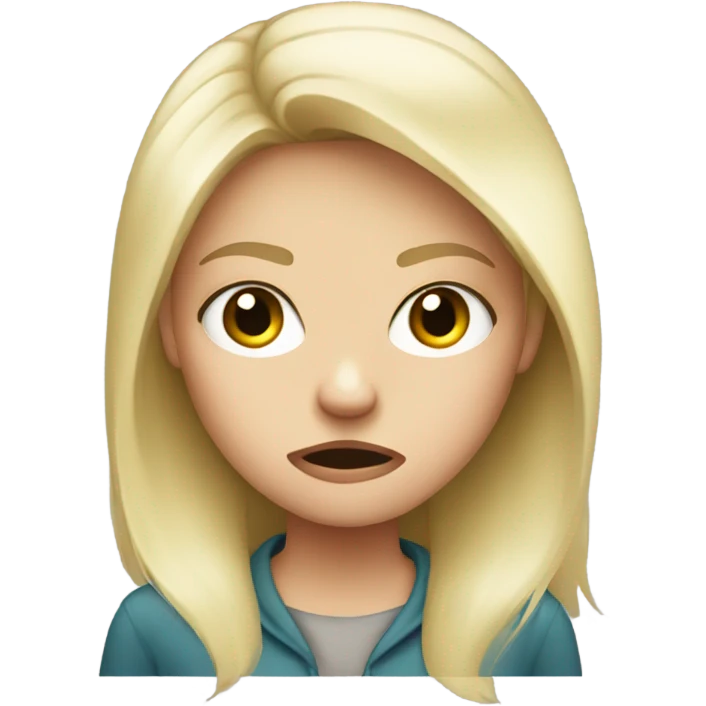 Angry white blonde girl emoji